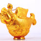 An exquisite gilt bronze vase with auspicious animal patterns,