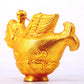 An exquisite gilt bronze vase with auspicious animal patterns,