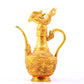 An exquisite gilt bronze ewer with dragon and phoenix patterns