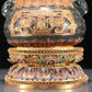 A Precious Jasper Gold-Mounted 'Animal Mask' Ram-Handled Jar With A Gilt-Silver Blueing 'Flower' Cover And Stand