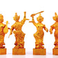 A group of solemn gilt bronze statues of the Heavenly King