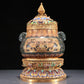 A Precious Jasper Gold-Mounted 'Animal Mask' Ram-Handled Jar With A Gilt-Silver Blueing 'Flower' Cover And Stand