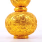 An exquisite gilt bronze gourd vase with lotus and dragon patterns.