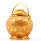 An exquisite gilt bronze jar with flower and bird patterns and lid