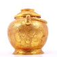 An exquisite gilt bronze jar with flower and bird patterns and lid