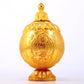 An exquisite gilt bronze jar with image of Gautama Buddha