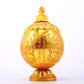 An exquisite gilt bronze jar with image of Gautama Buddha