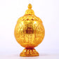 An exquisite gilt bronze jar with image of Gautama Buddha