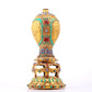 An exquisite gilt bronze vase inlaid with hundreds of treasures, auspicious clouds and dragon patterns