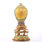 An exquisite gilt bronze vase inlaid with hundreds of treasures, auspicious clouds and dragon patterns