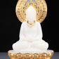 A Precious White Jade Gold-Mounted Figure Of Buddha Shakyamuni