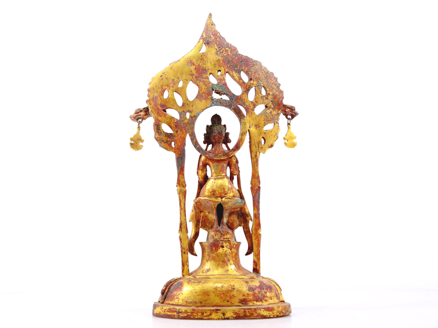 A serene gilt bronze statue of Bodhisattva