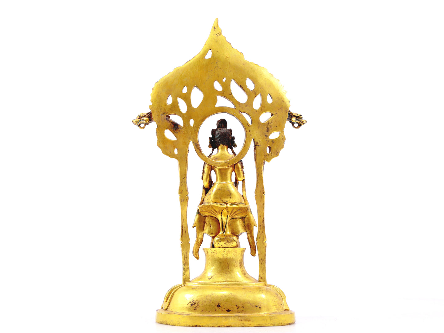 A serene gilt bronze statue of Bodhisattva