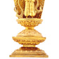 A serene gilt bronze statue of Bodhisattva