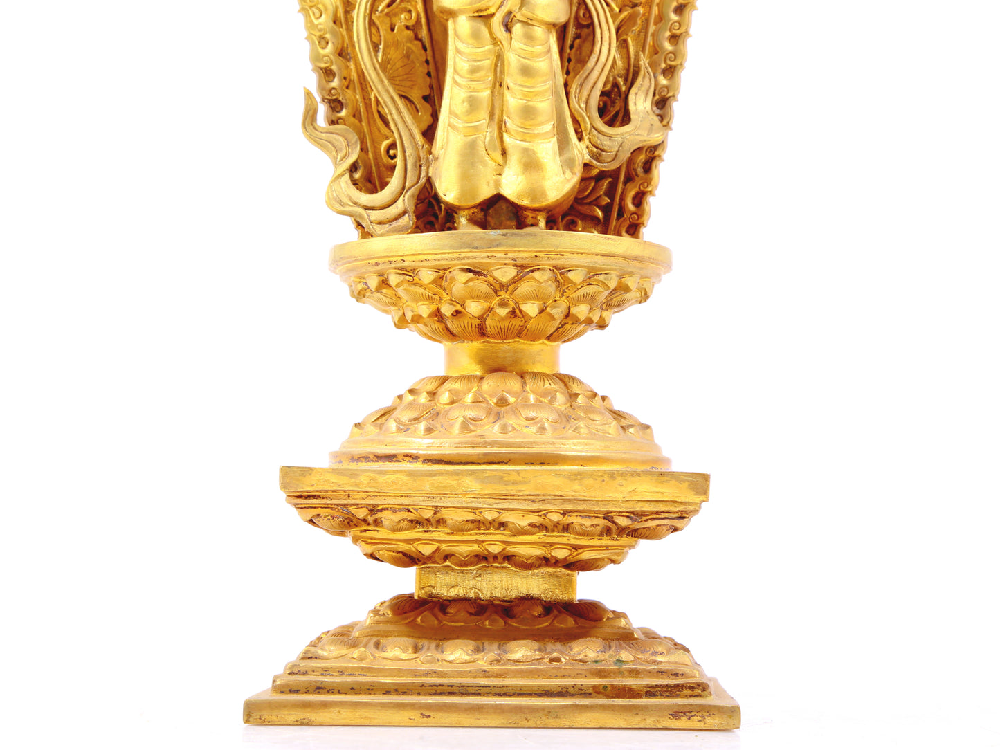 A serene gilt bronze statue of Bodhisattva