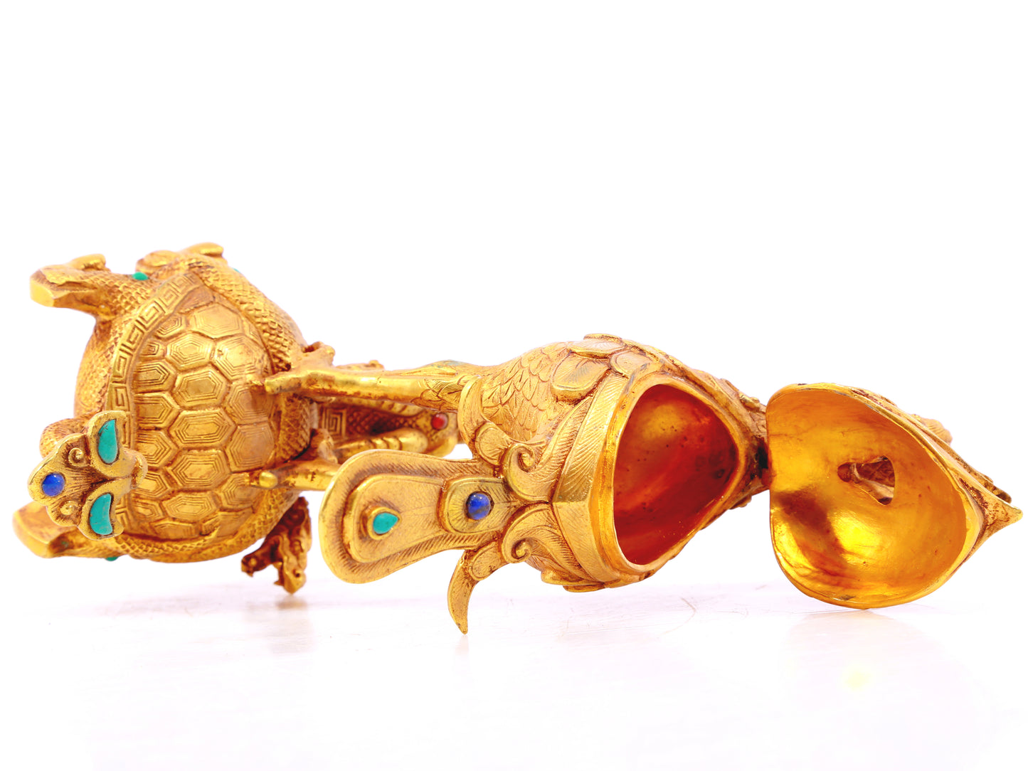 A pair of gilt bronze censers inlaid with hundreds of treasures and auspicious animals