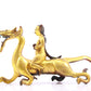 A pair of gilt bronze auspicious animal ornaments