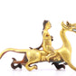 A pair of gilt bronze auspicious animal ornaments