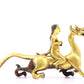 A pair of gilt bronze auspicious animal ornaments