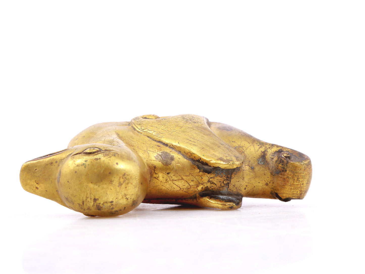 A pair of exquisite gilt bronze ducks