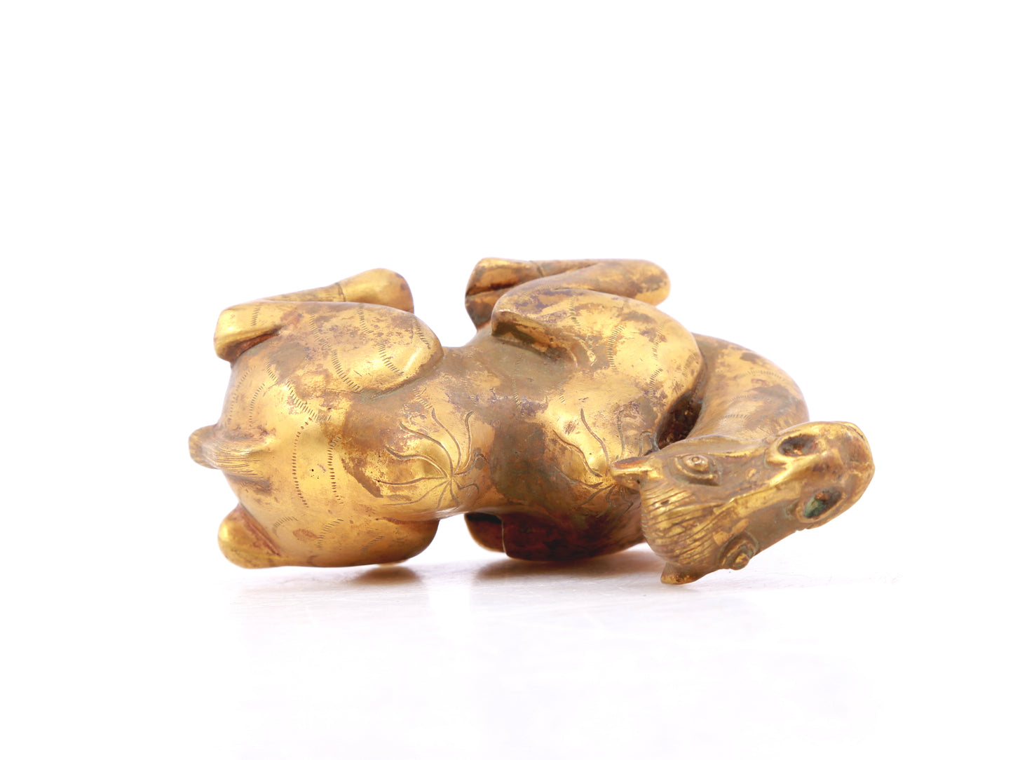 An exquisite gilt bronze camel ornament