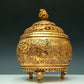 A Magnificent Gilt-Bronze 'Lion& Auspicious Cloud' Tripod Censer And Cover