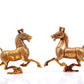 A pair of exquisite gilt bronze horse ornaments,