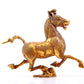 A pair of exquisite gilt bronze horse ornaments,