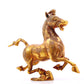 A pair of exquisite gilt bronze horse ornaments,