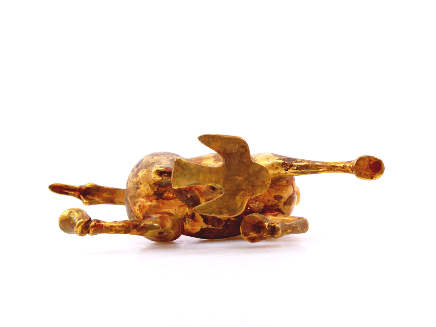 A pair of exquisite gilt bronze horse ornaments,