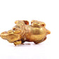 An exquisite gilt bronze goat figurine