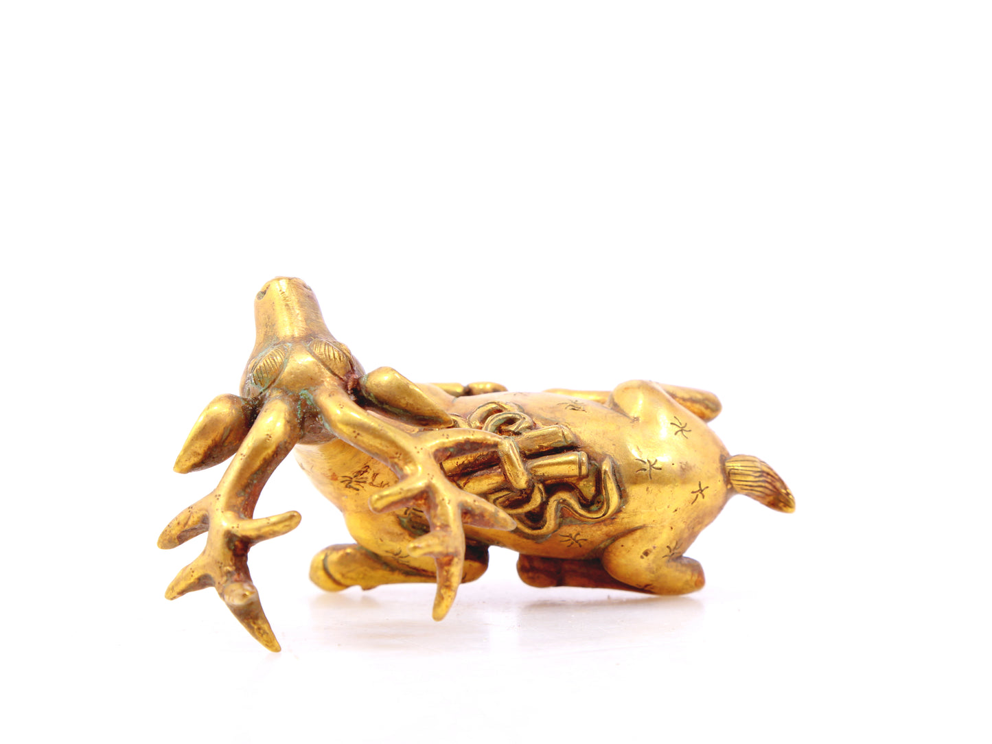 An exquisite gilt bronze deer ornament