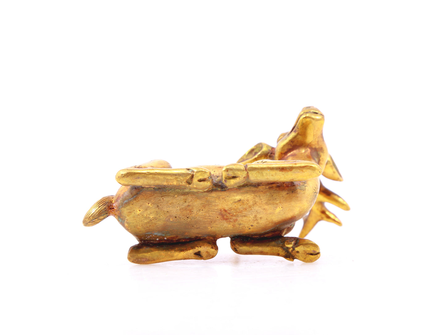 An exquisite gilt bronze deer ornament