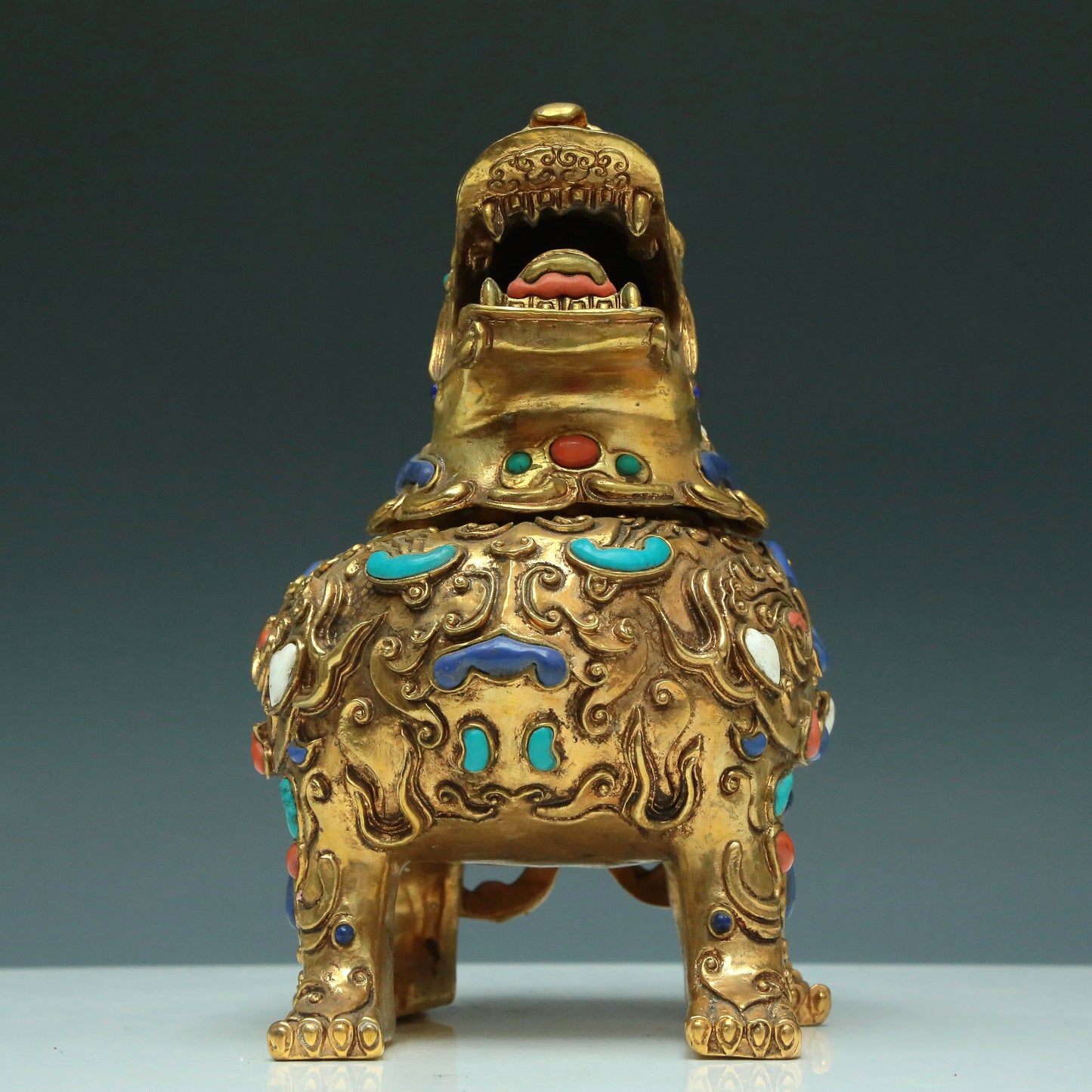 A Magnificent Gilt-Bronze Gem-Inlaid 'Unicorn' Censer