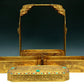 A Magnificent Gilt-Bronze Gem-Inlaid 'Landscape& Figure' Box With An Overhead Handle