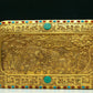 A Magnificent Gilt-Bronze Gem-Inlaid 'Landscape& Figure' Box With An Overhead Handle