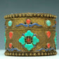 An Excellent Cylindrical Gilt-Bronze Gem-Inlaid 'Flower' Box