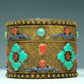 An Excellent Cylindrical Gilt-Bronze Gem-Inlaid 'Flower' Box