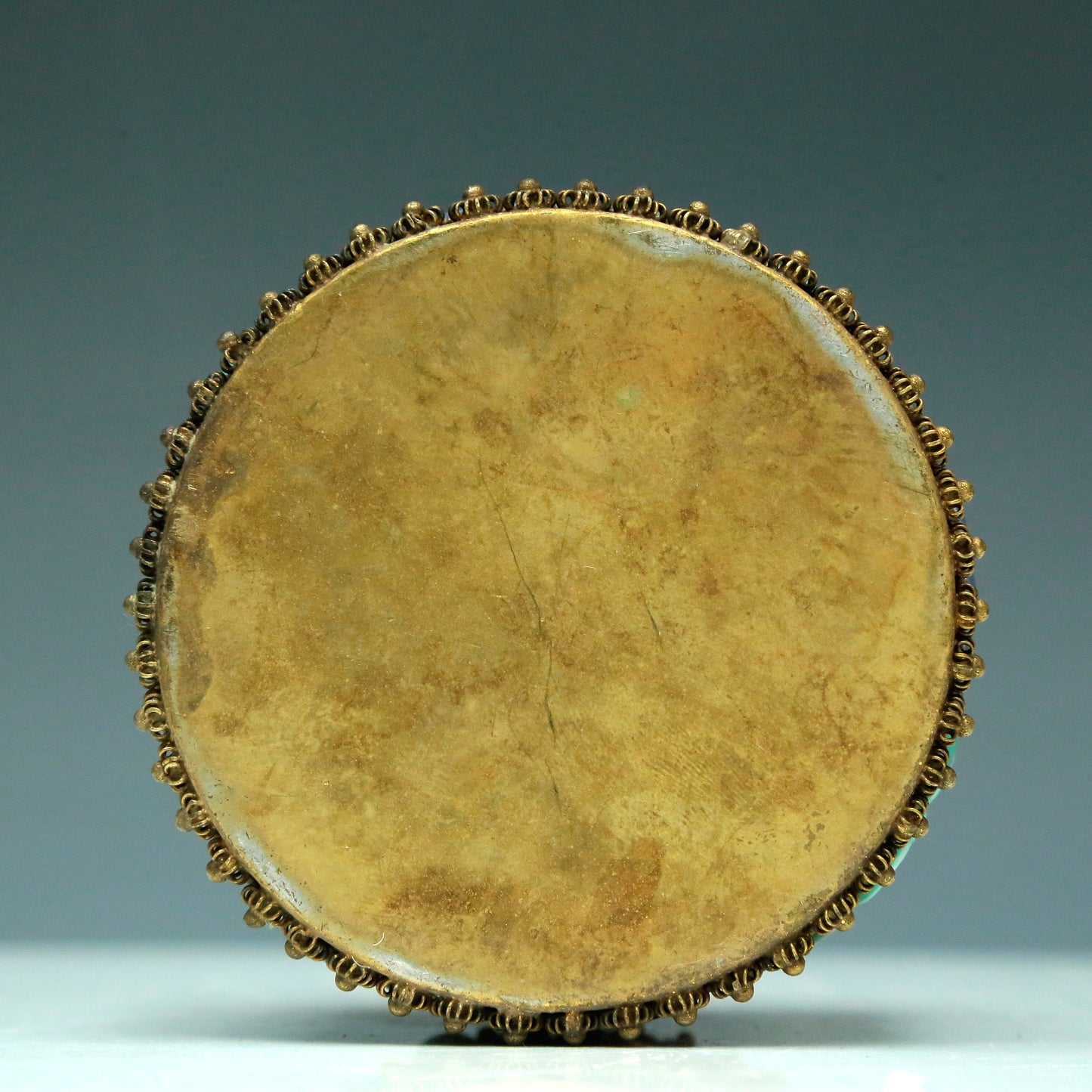 An Excellent Cylindrical Gilt-Bronze Gem-Inlaid 'Flower' Box