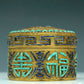 An Excellent Cylindrical Gilt-Bronze Gem-Inlaid Box