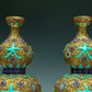 An Excellent Pair Of Gilt-Bronze Gem-Inlaid 'Flower' Gourd-Form Vases