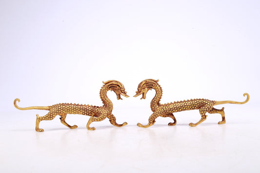 A Brilliant Pair Of Gilt-Bronze Dragons