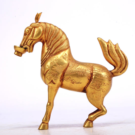 A Brilliant Gilt-Bronze Horse