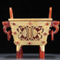 A Magnificent Agate Gold-Mounted 'Scrolling Lotus' Dragon-Handled Censer