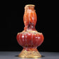 Magnificent Agate Gold-Mounted Dragon-Handled Gourd-Form Vase