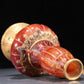 Magnificent Agate Gold-Mounted Dragon-Handled Gourd-Form Vase