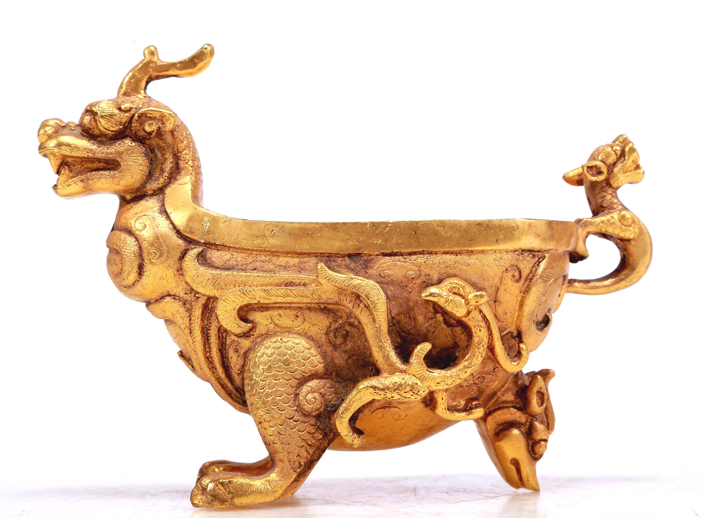 A Marvelous Gilt-Bronze 'Auspicious Beast' Ewer