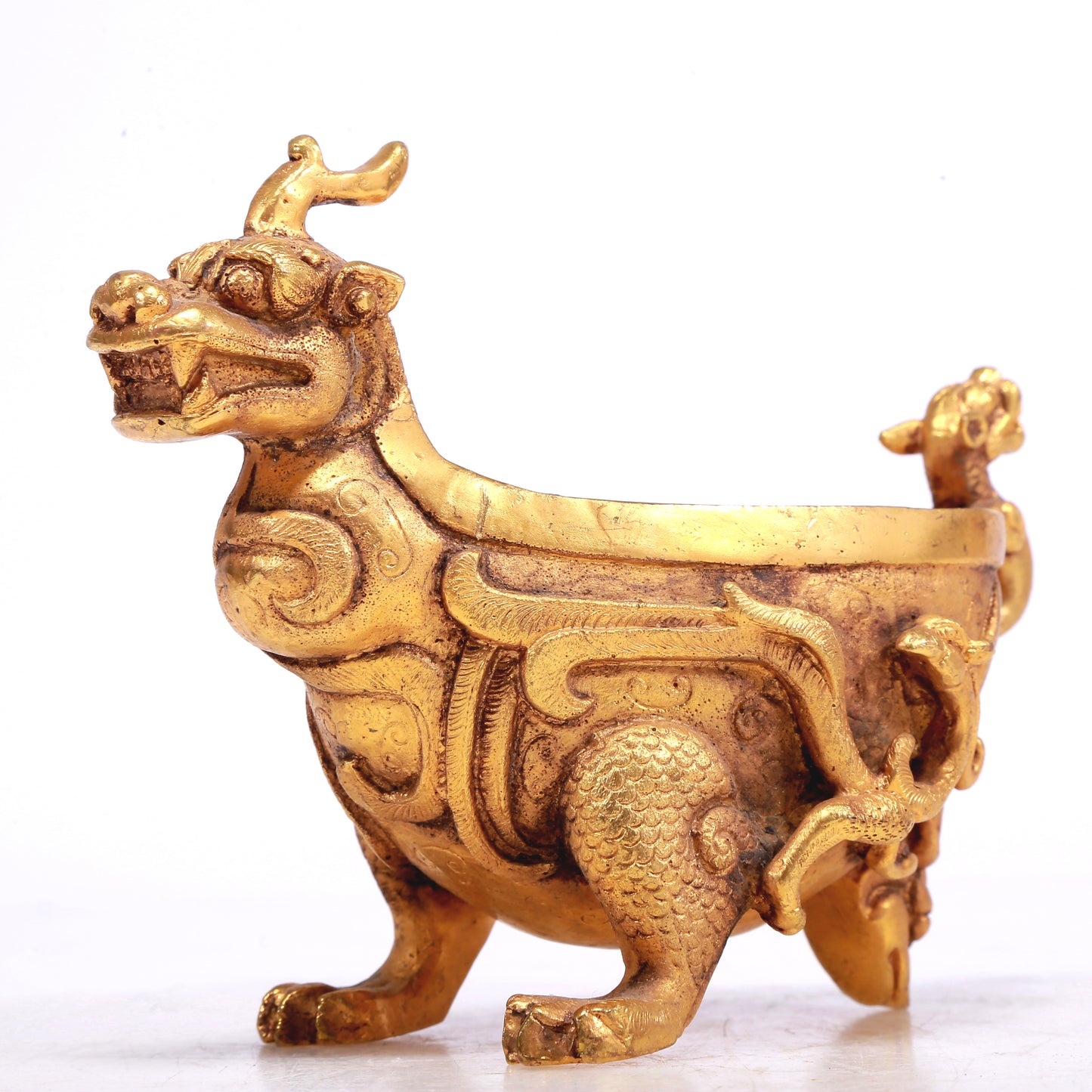 A Marvelous Gilt-Bronze 'Auspicious Beast' Ewer