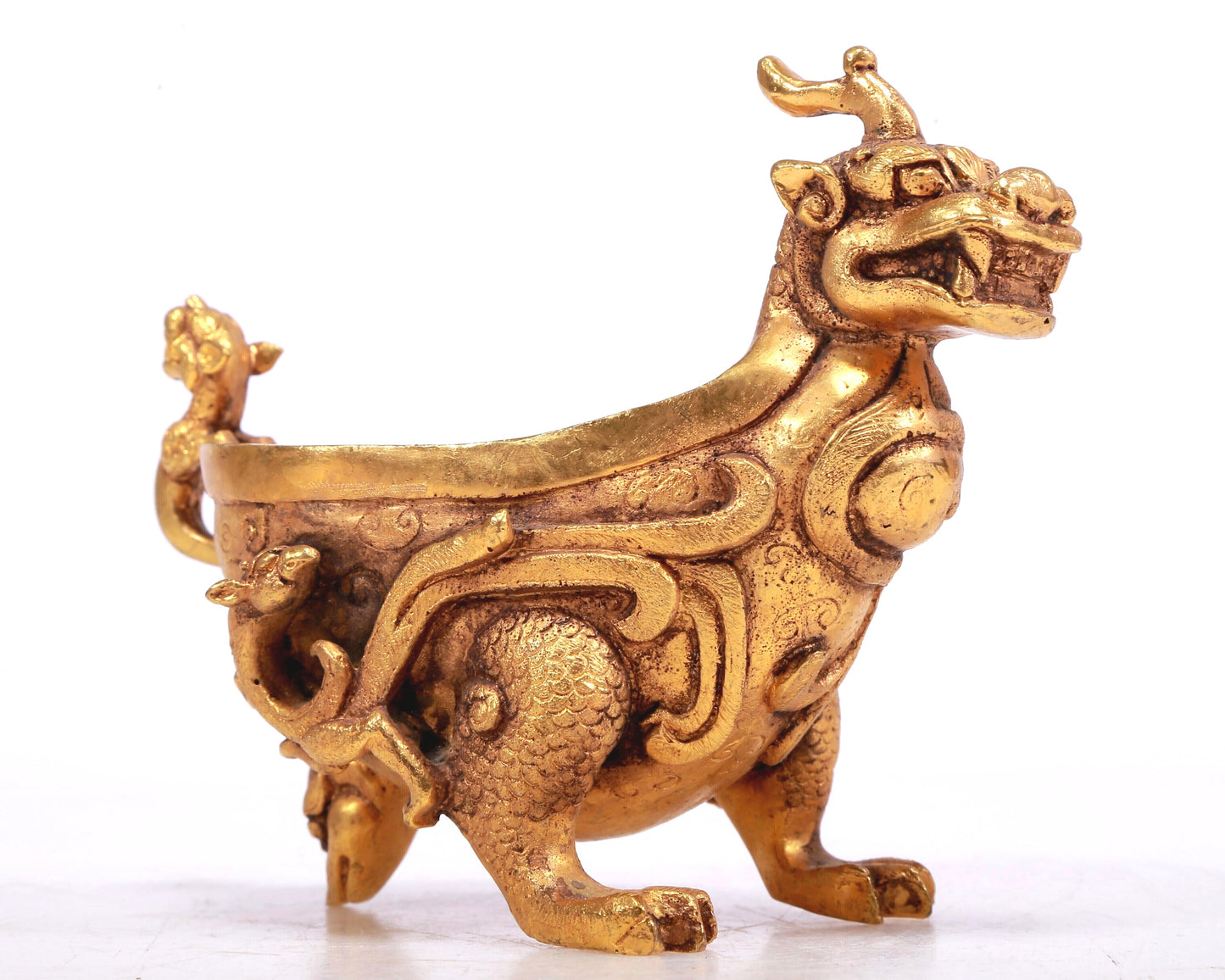 A Marvelous Gilt-Bronze 'Auspicious Beast' Ewer