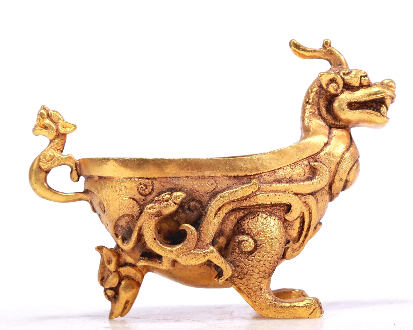 A Marvelous Gilt-Bronze 'Auspicious Beast' Ewer